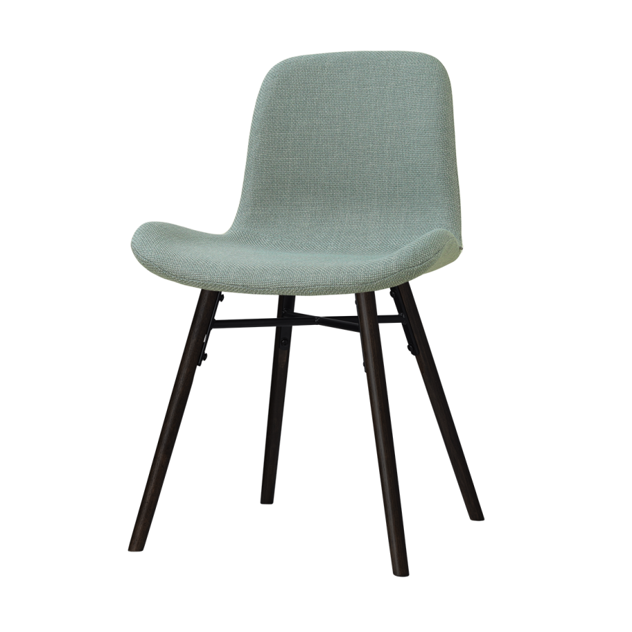 Nena-Fé eetkamerstoel saliegroen - zwart houten onderstel Nena-Fé eetkamerstoel saliegroen - zwart houten onderstel afbeelding 1