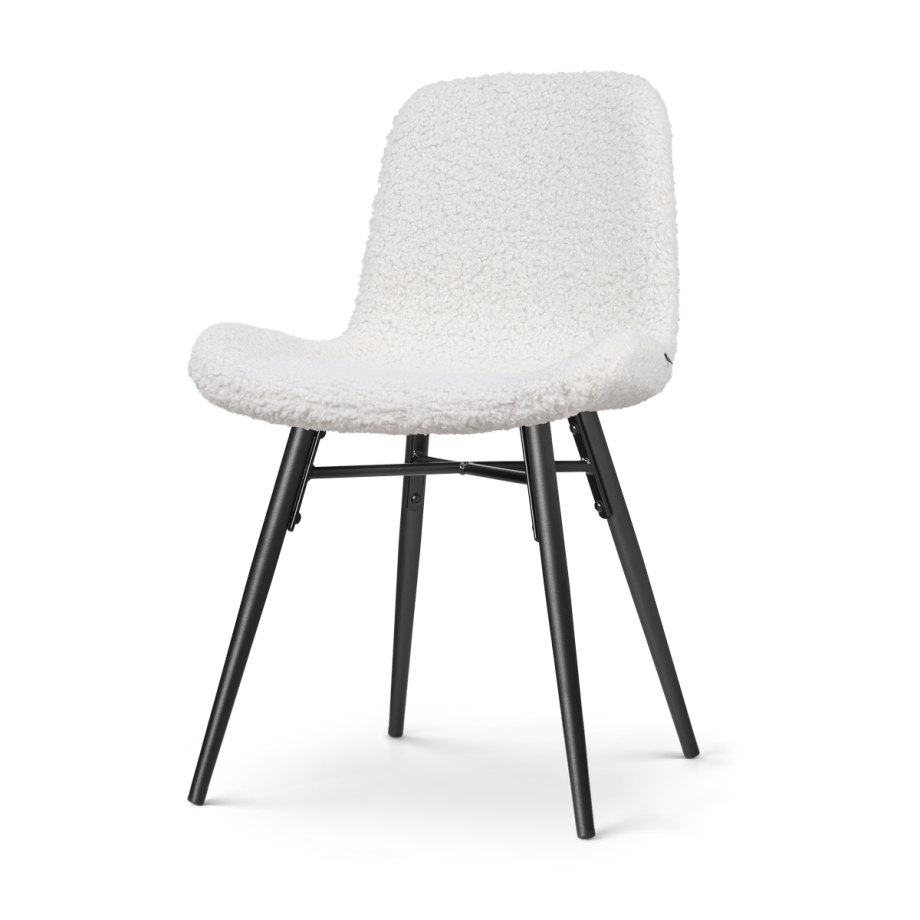 Nena-Fé eetkamerstoel teddy gebroken wit - zwart houten onderstel Nena-Fé eetkamerstoel teddy gebroken wit - zwart houten onderstel afbeelding 1