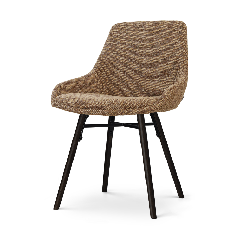 Nena-Isa eetkamerstoel bruin blend - zwart houten onderstel afbeelding 1