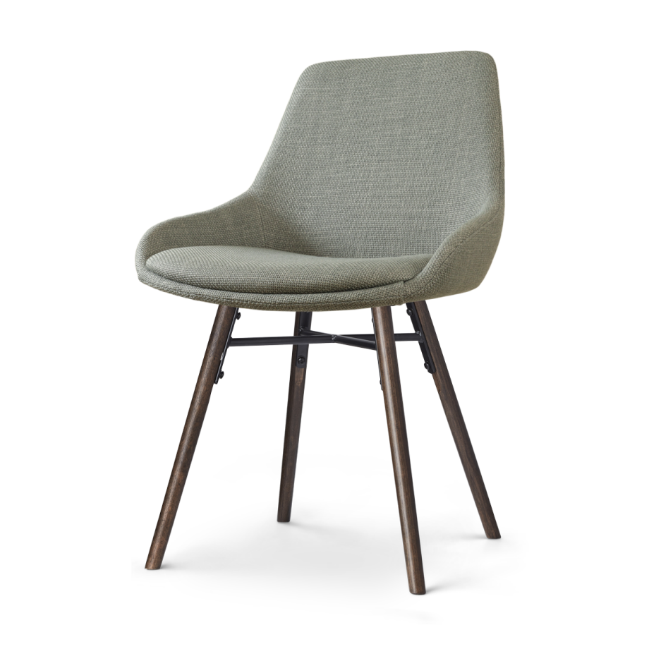 Nena-Isa eetkamerstoel saliegroen - walnoot houten onderstel Nena-Isa eetkamerstoel saliegroen - walnoot houten onderstel afbeelding 1