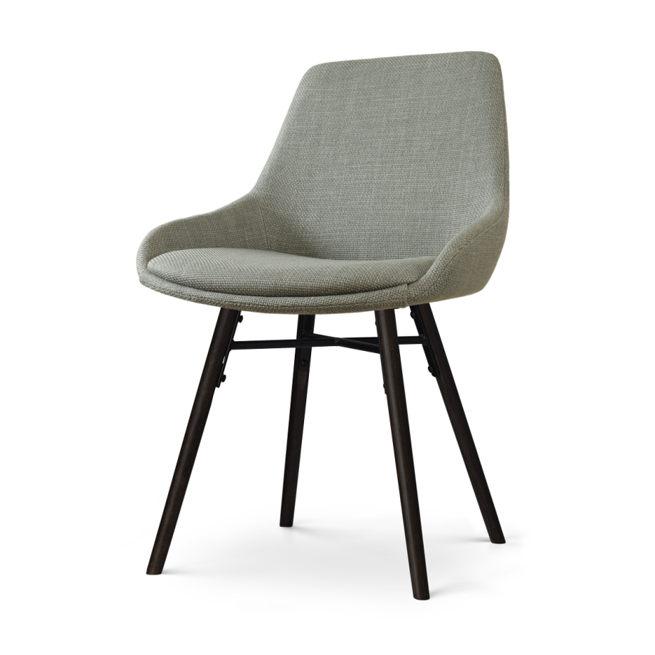 Nena-Isa eetkamerstoel saliegroen - zwart houten onderstel afbeelding 1
