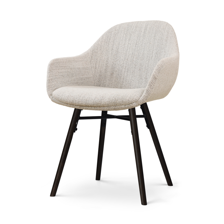 Nena-Mae eetkamerstoel beige gemêleerd - zwart houten onderstel Nena-Mae eetkamerstoel beige gemêleerd - zwart houten onderstel afbeelding 1