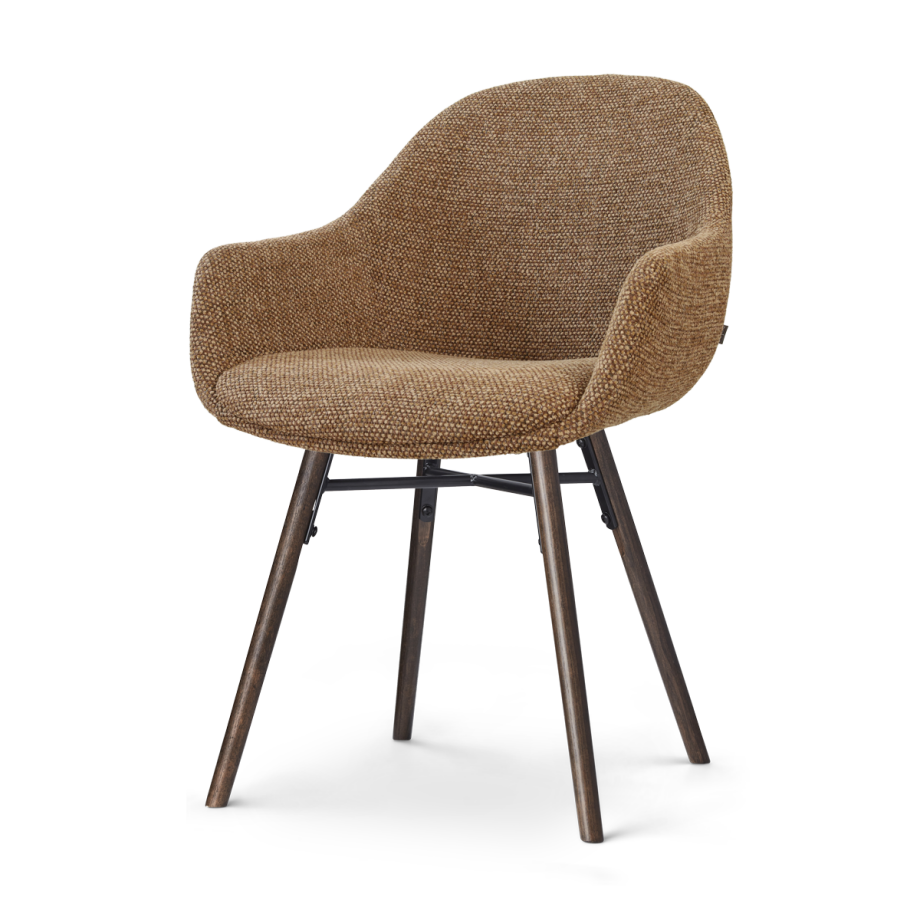 Nena-Mae eetkamerstoel bruin blend - walnoot houten onderstel afbeelding 1