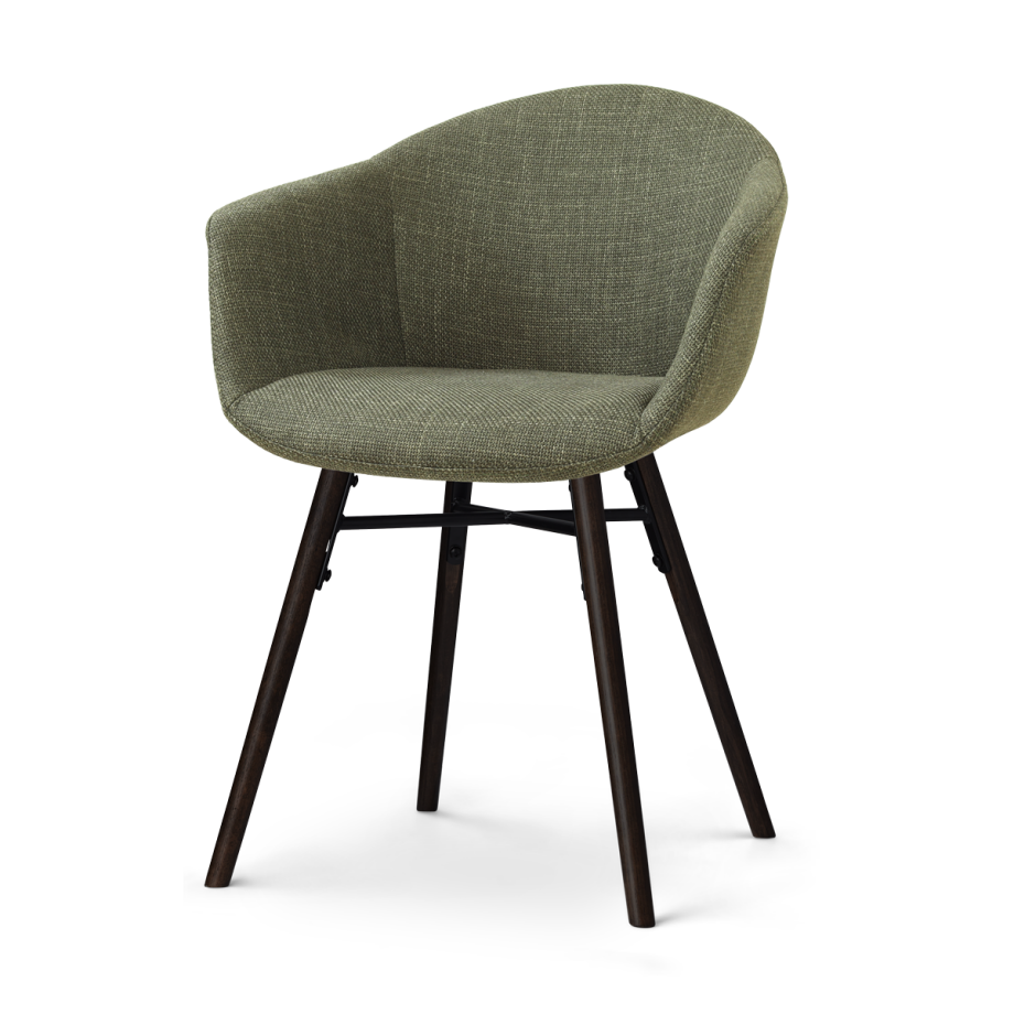 Nena-Otis eetkamerstoel forestgroen - zwart houten onderstel Nena-Otis eetkamerstoel forestgroen - zwart houten onderstel afbeelding 1