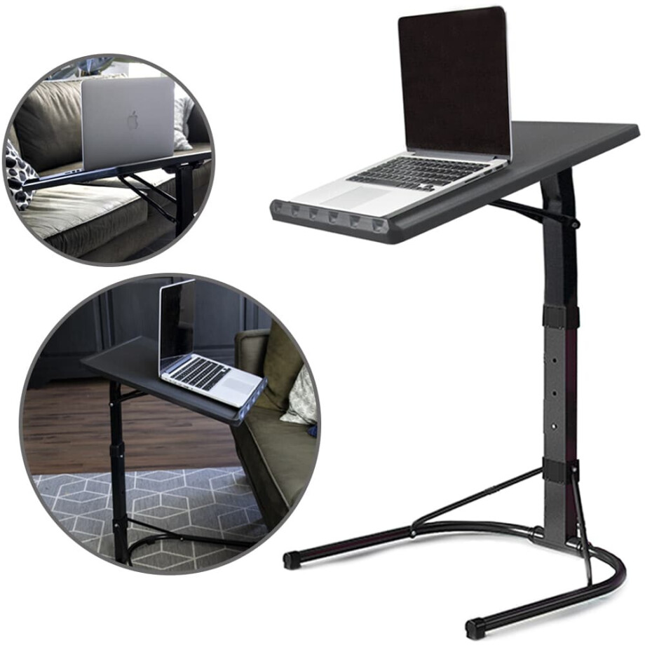 QUVIO Bijzettafel laptop - Hoogte verstelbaar - Grijs afbeelding 1