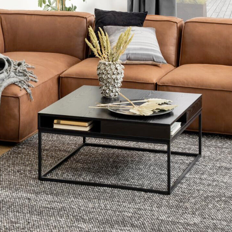 Bendt Salontafel 'Nightingale' Essen, 80 x 80cm, kleur Zwart afbeelding 1