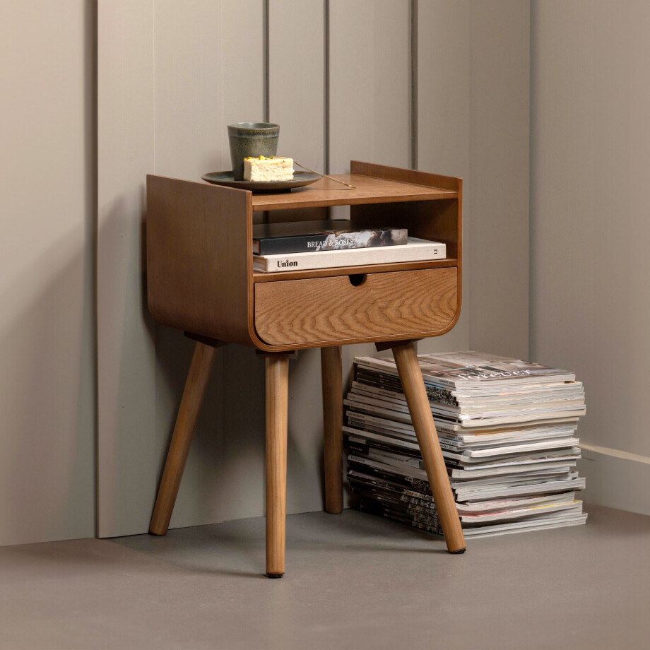 WOOOD Nachtkastje 'Nils' 36 x 30cm, kleur Naturel WOOOD Nachtkastje 'Nils' 36 x 30cm, kleur Naturel afbeelding 1