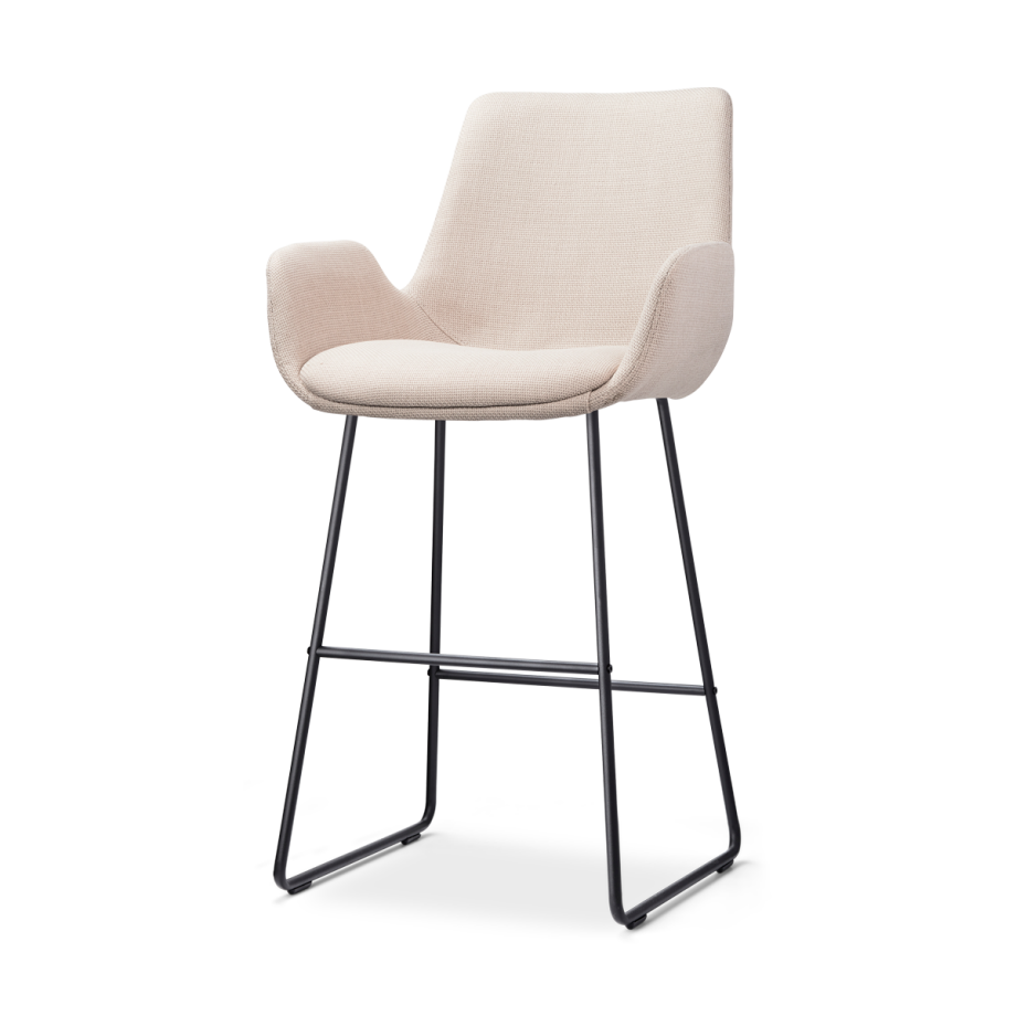 Nino-Eef barkruk beige - zwart onderstel - 65 cm Nino-Eef barkruk beige - zwart onderstel - 65 cm afbeelding 1