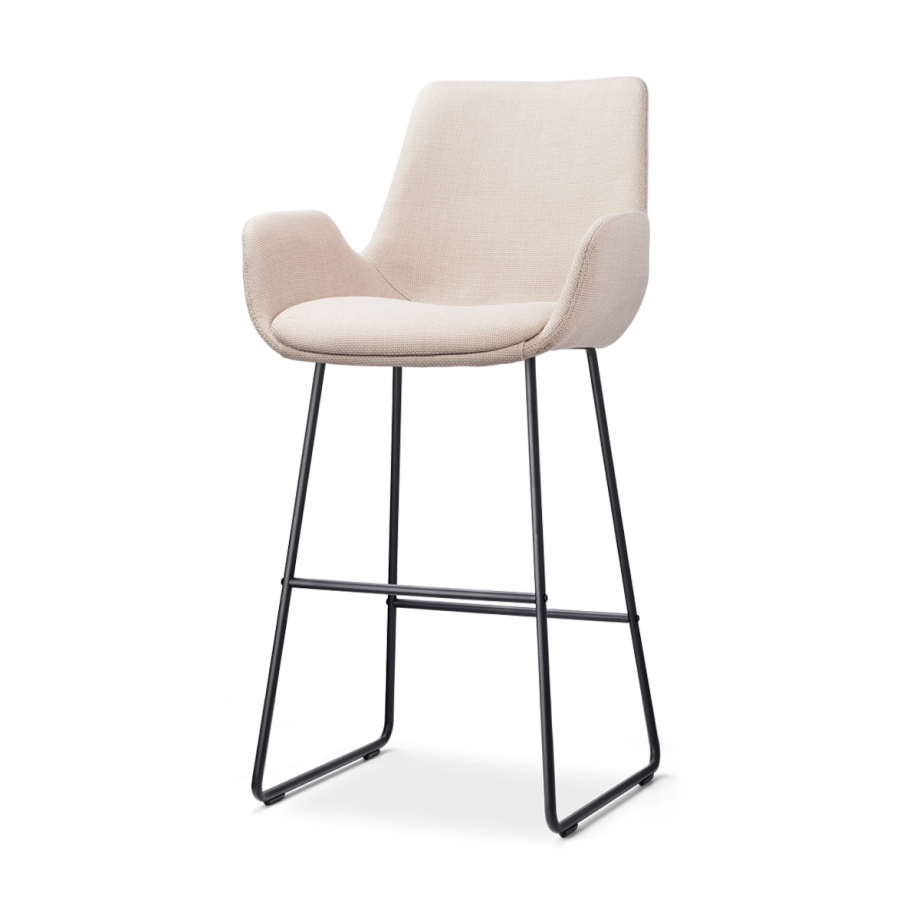 Nino-Eef barkruk beige - zwart onderstel - 75 cm Nino-Eef barkruk beige - zwart onderstel - 75 cm afbeelding 1