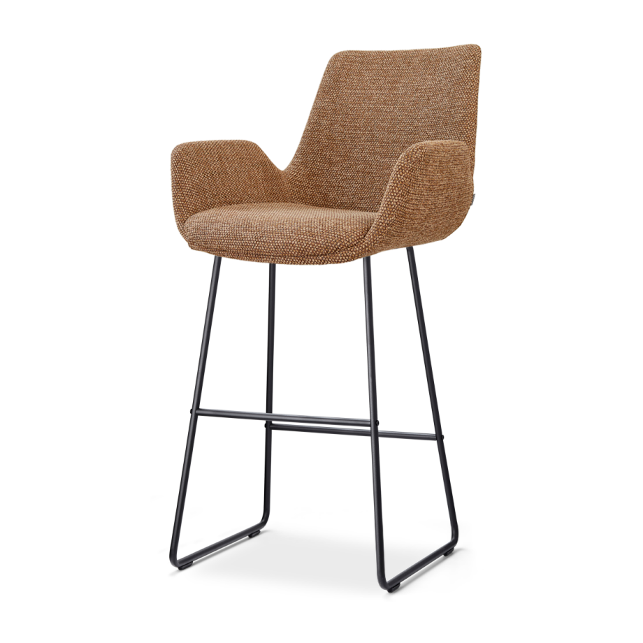 Nino-Eef barkruk bruin blend - zwart onderstel - 75 cm afbeelding 1