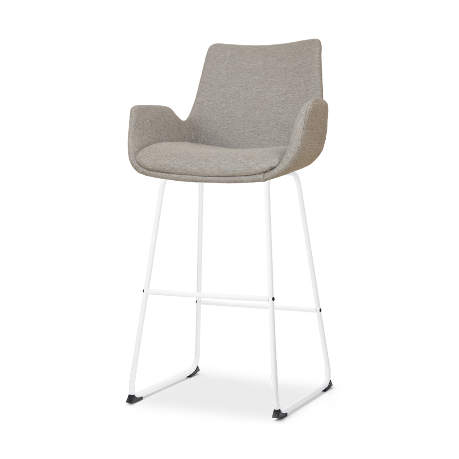 Nino-Eef barkruk warm grijs - wit onderstel - 75 cm Nino-Eef barkruk warm grijs - wit onderstel - 75 cm afbeelding 1