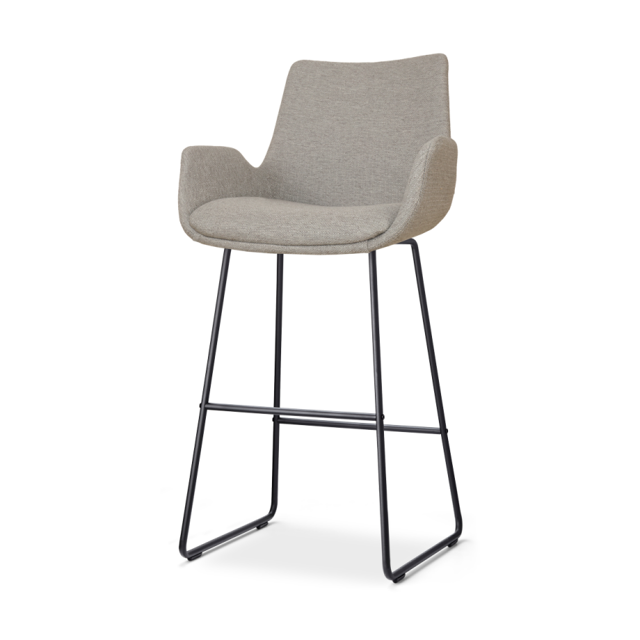 Nino-Eef barkruk warm grijs - zwart onderstel - 75 cm Nino-Eef barkruk warm grijs - zwart onderstel - 75 cm afbeelding 1