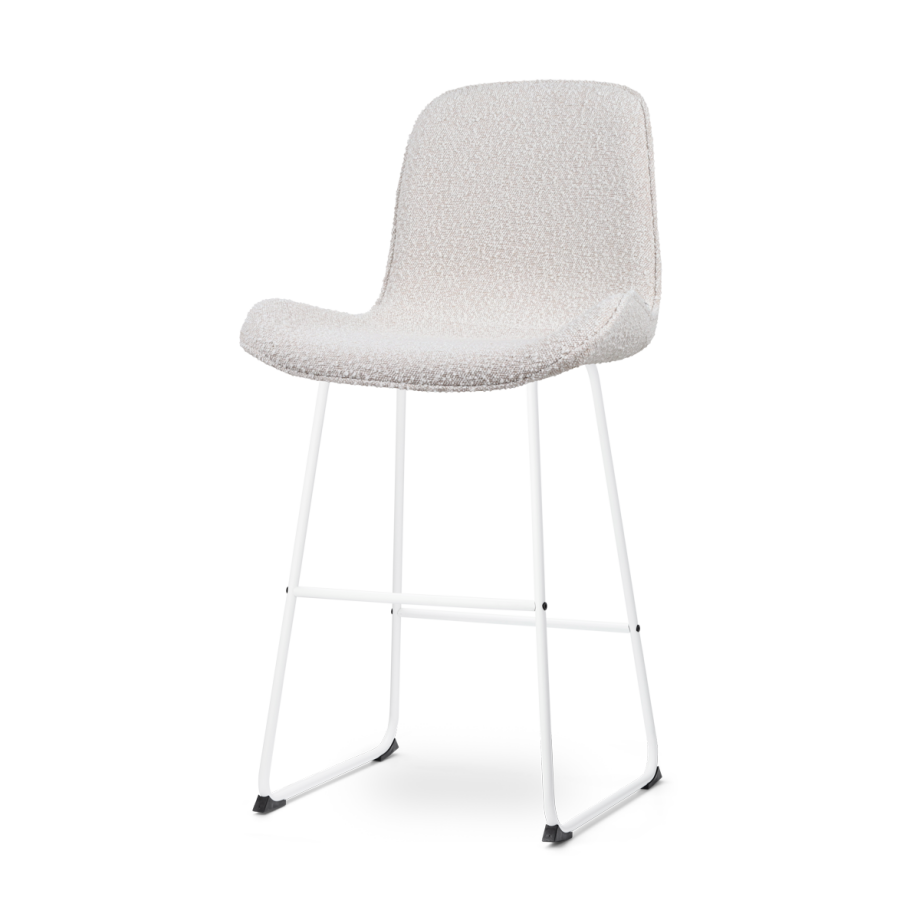 Nino-Fé barkruk bouclé beige - wit onderstel - 75 cm Nino-Fé barkruk bouclé beige - wit onderstel - 75 cm afbeelding 1