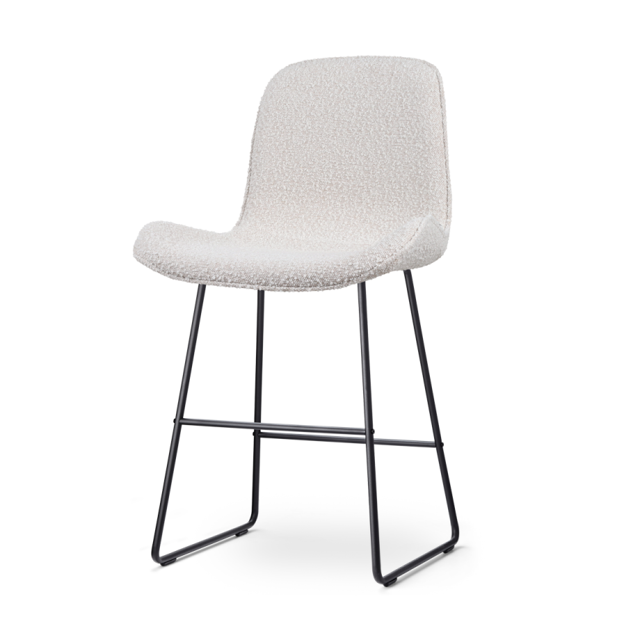 Nino-Fé barkruk bouclé beige - zwart onderstel - 65 cm Nino-Fé barkruk bouclé beige - zwart onderstel - 65 cm afbeelding 1