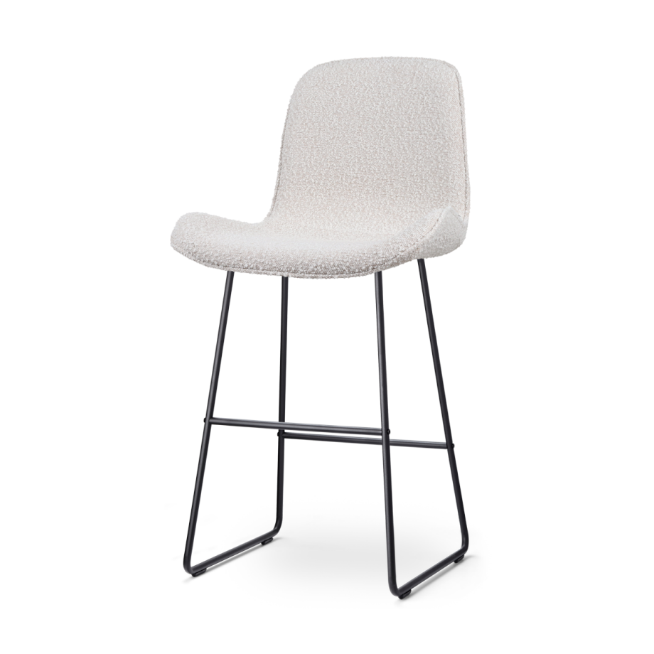 Nino-Fé barkruk bouclé beige - zwart onderstel - 75 cm Nino-Fé barkruk bouclé beige - zwart onderstel - 75 cm afbeelding 1