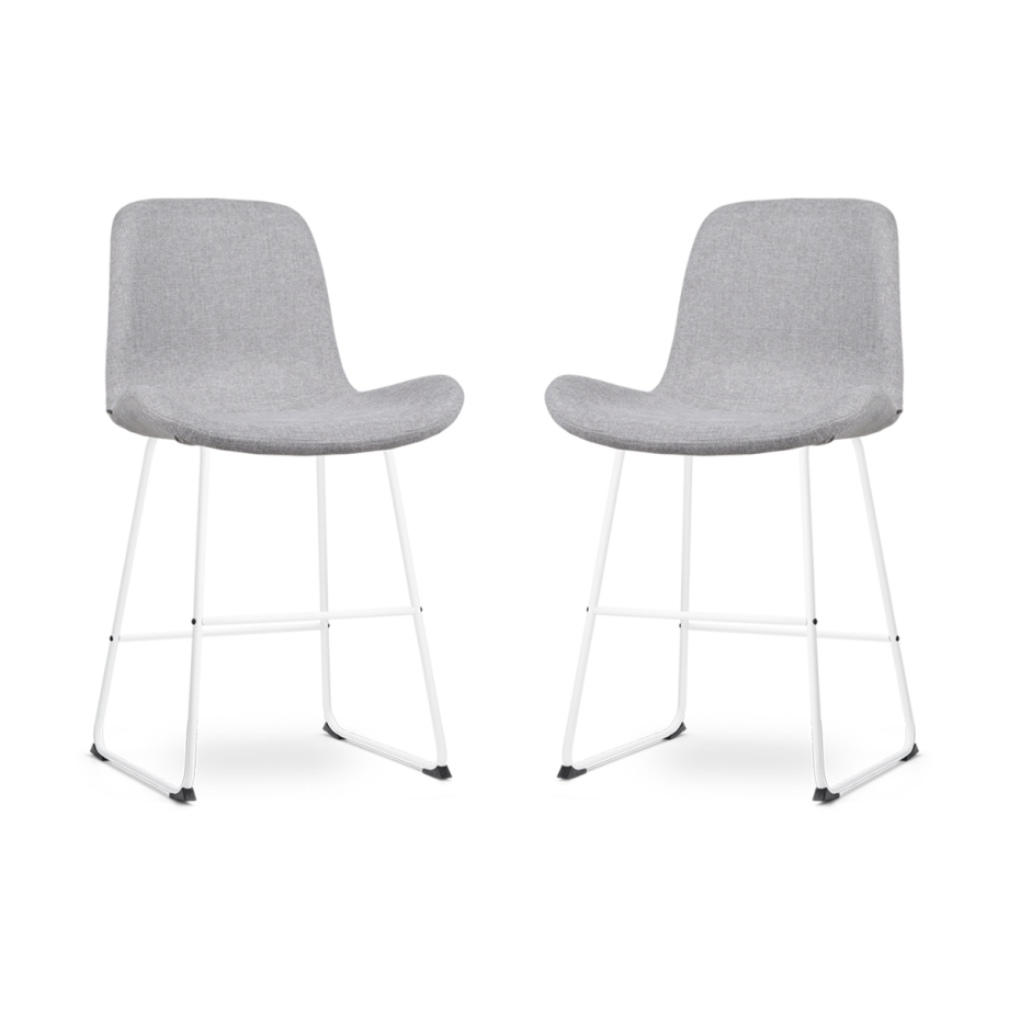 Nino-Fé barkruk lichtgrijs - wit onderstel - 65 cm - set van 2 Nino-Fé barkruk lichtgrijs - wit onderstel - 65 cm - set van 2 afbeelding 1