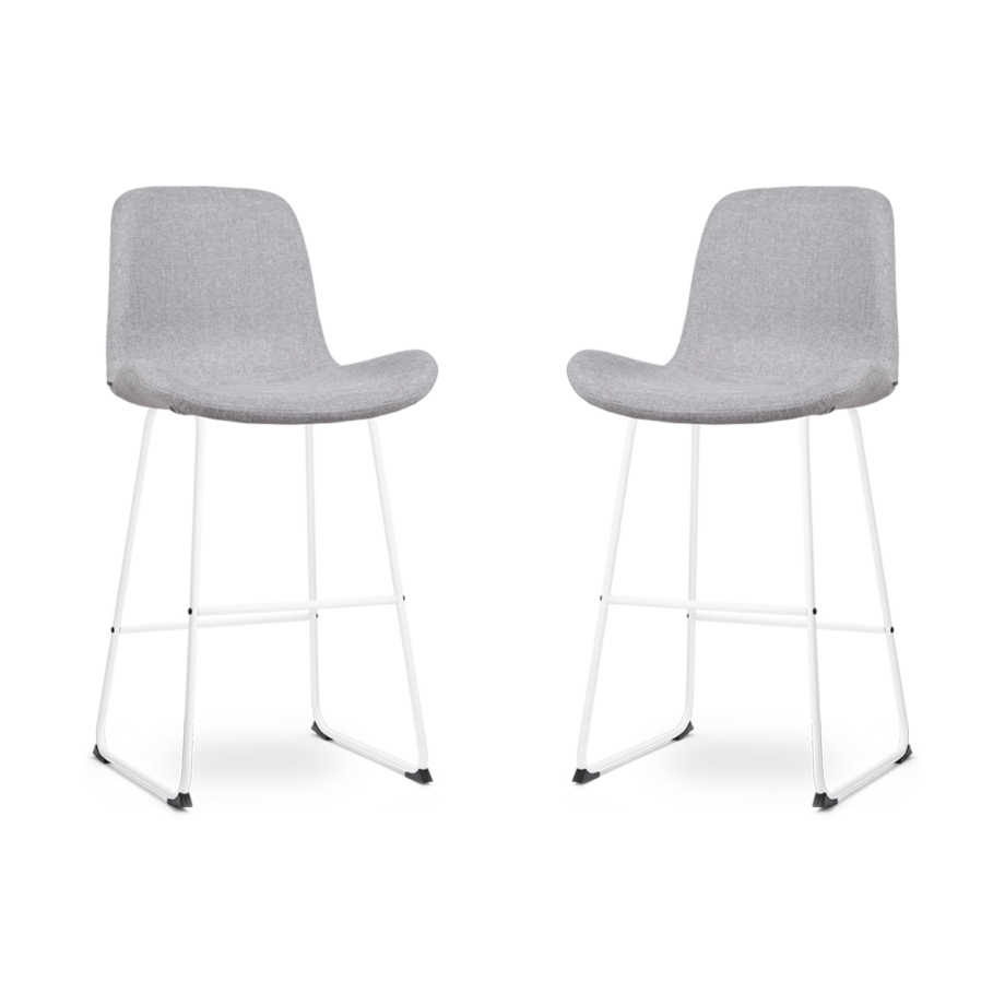 Nino-Fé barkruk lichtgrijs - wit onderstel - 75 cm - set van 2 Nino-Fé barkruk lichtgrijs - wit onderstel - 75 cm - set van 2 afbeelding 1