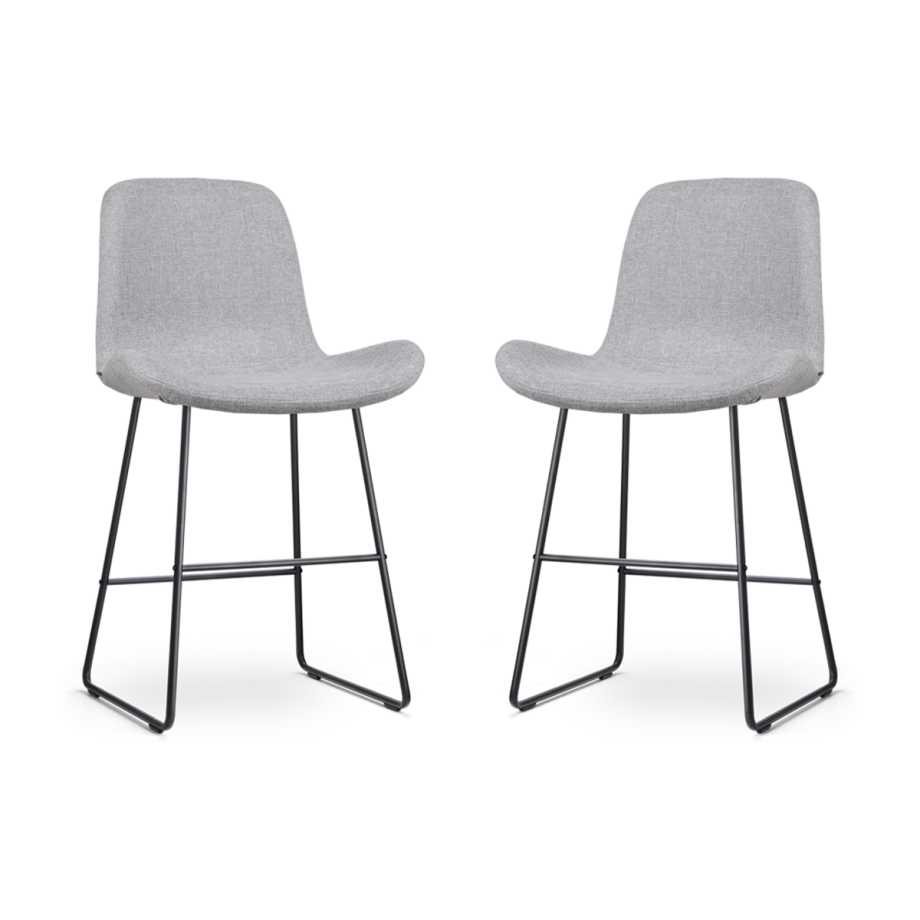 Nino-Fé barkruk lichtgrijs - zwart onderstel - 65 cm - set van 2 Nino-Fé barkruk lichtgrijs - zwart onderstel - 65 cm - set van 2 afbeelding 1