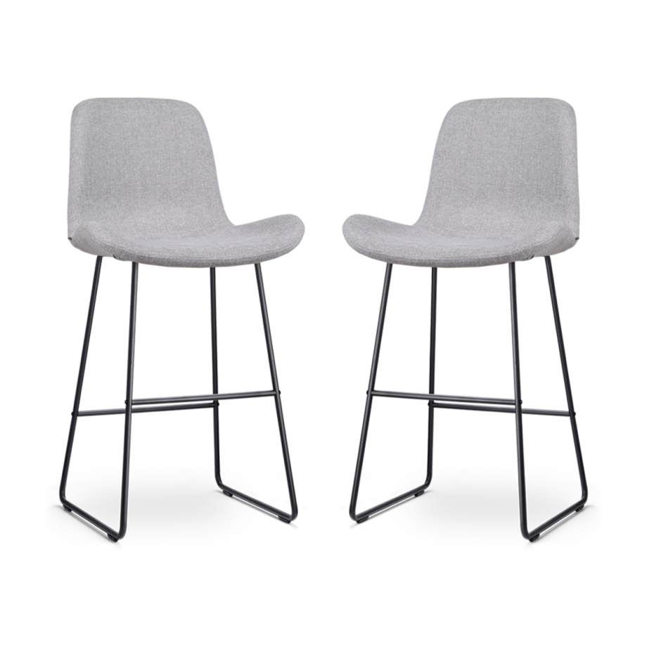 Nino-Fé barkruk lichtgrijs - zwart onderstel - 75 cm - set van 2 Nino-Fé barkruk lichtgrijs - zwart onderstel - 75 cm - set van 2 afbeelding 1