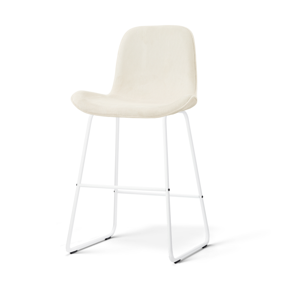 Nino-Fé barkruk rib beige - wit onderstel - 65 cm Nino-Fé barkruk rib beige - wit onderstel - 65 cm afbeelding 1