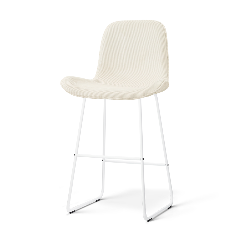 Nino-Fé barkruk rib beige - wit onderstel - 75 cm Nino-Fé barkruk rib beige - wit onderstel - 75 cm afbeelding 1