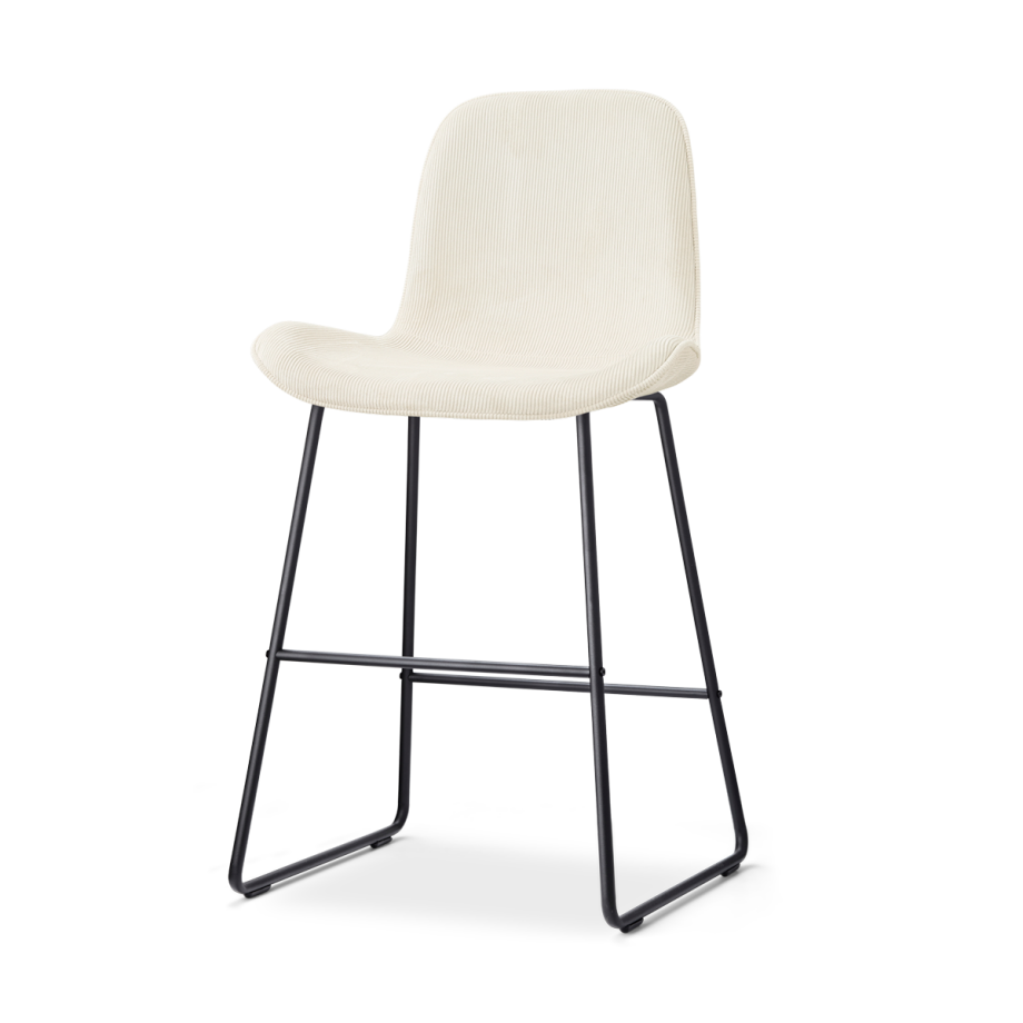 Nino-Fé barkruk rib beige - zwart onderstel - 65 cm Nino-Fé barkruk rib beige - zwart onderstel - 65 cm afbeelding 1