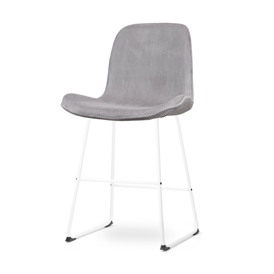 Nino-Fé barkruk rib warm grijs - wit onderstel - 65 cm Nino-Fé barkruk rib warm grijs - wit onderstel - 65 cm afbeelding 1