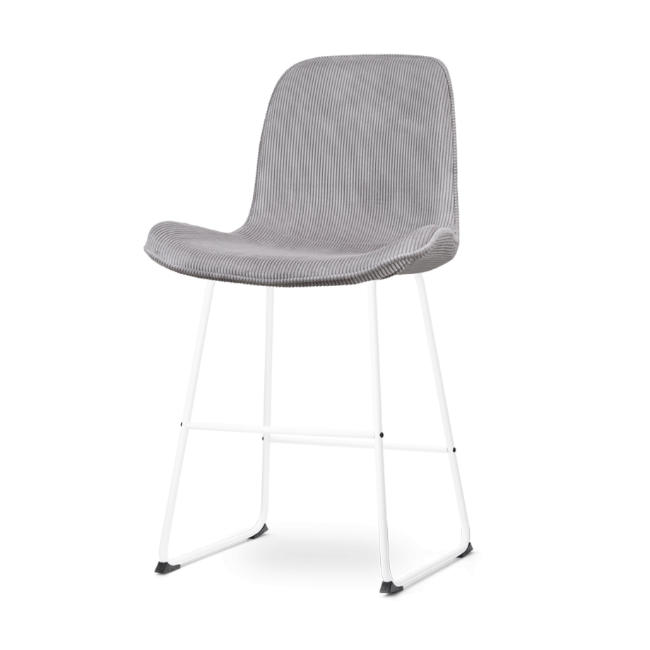 Nino-Fé barkruk rib warm grijs - wit onderstel - 65 cm afbeelding 1