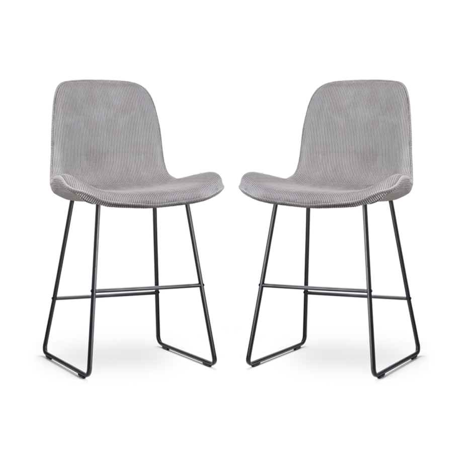 Nino-Fé barkruk rib warm grijs - zwart onderstel - 65 cm - set van 2 Nino-Fé barkruk rib warm grijs - zwart onderstel - 65 cm - set van 2 afbeelding 1