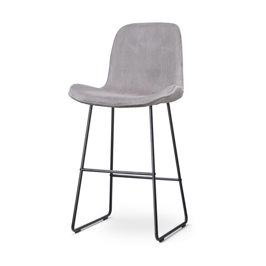 Nino-Fé barkruk rib warm grijs - zwart onderstel - 75 cm Nino-Fé barkruk rib warm grijs - zwart onderstel - 75 cm afbeelding 1