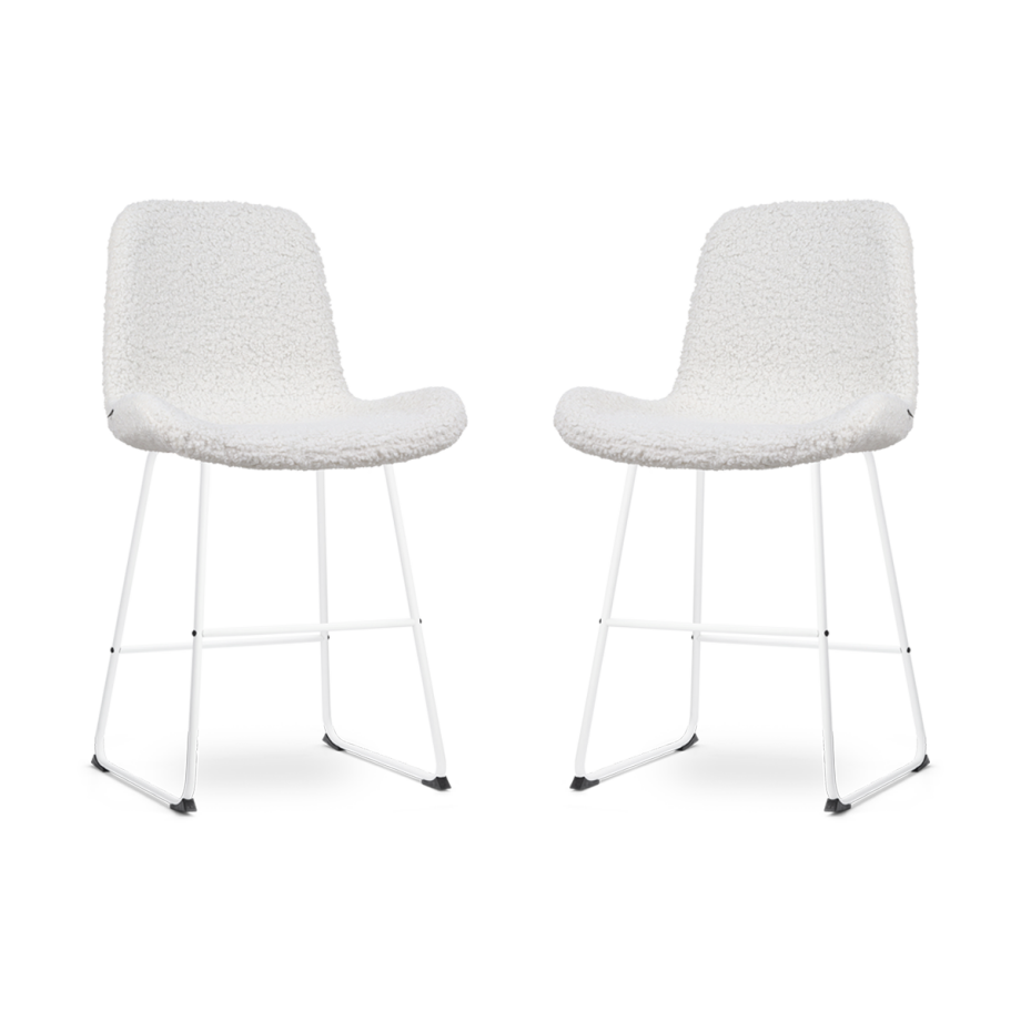 Nino-Fé barkruk teddy gebroken wit - wit onderstel - 65 cm - set van 2 Nino-Fé barkruk teddy gebroken wit - wit onderstel - 65 cm - set van 2 afbeelding 1