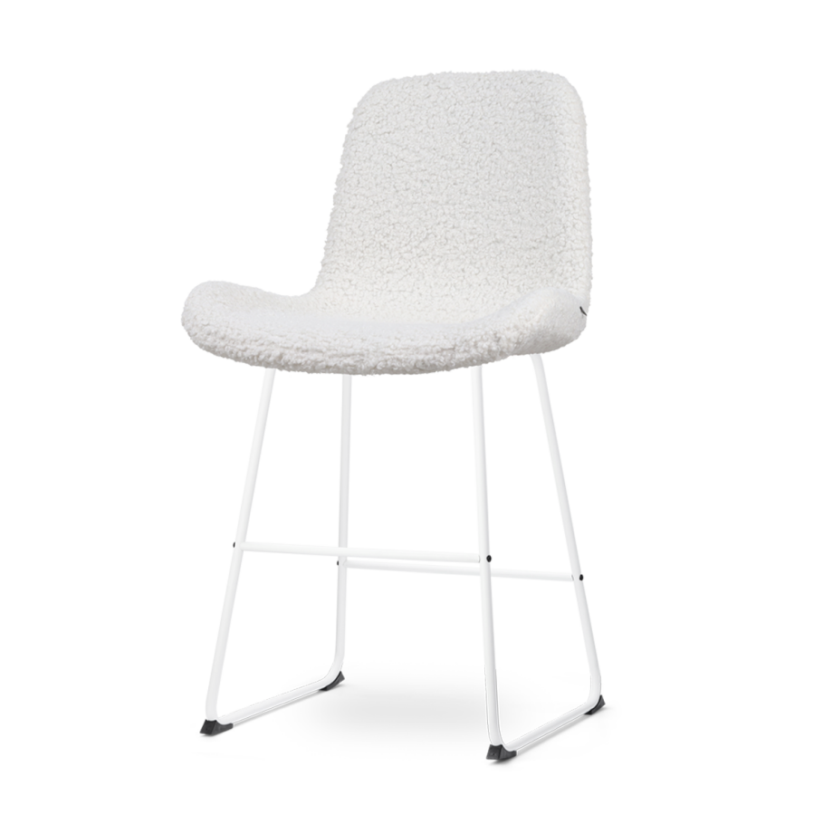 Nino-Fé barkruk teddy gebroken wit - wit onderstel - 65 cm Nino-Fé barkruk teddy gebroken wit - wit onderstel - 65 cm afbeelding 1