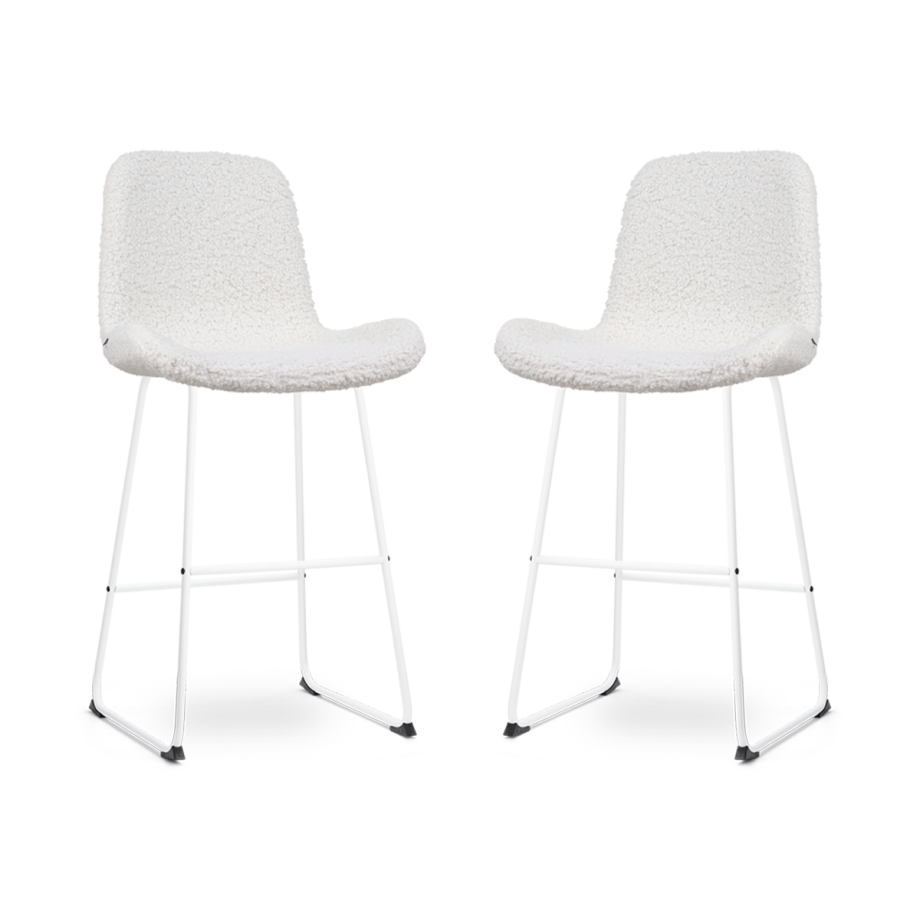 Nino-Fé barkruk teddy gebroken wit - wit onderstel - 75 cm - set van 2 Nino-Fé barkruk teddy gebroken wit - wit onderstel - 75 cm - set van 2 afbeelding 1