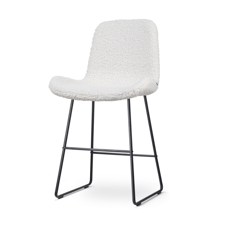 Nino-Fé barkruk teddy gebroken wit - zwart onderstel - 65 cm Nino-Fé barkruk teddy gebroken wit - zwart onderstel - 65 cm afbeelding 1