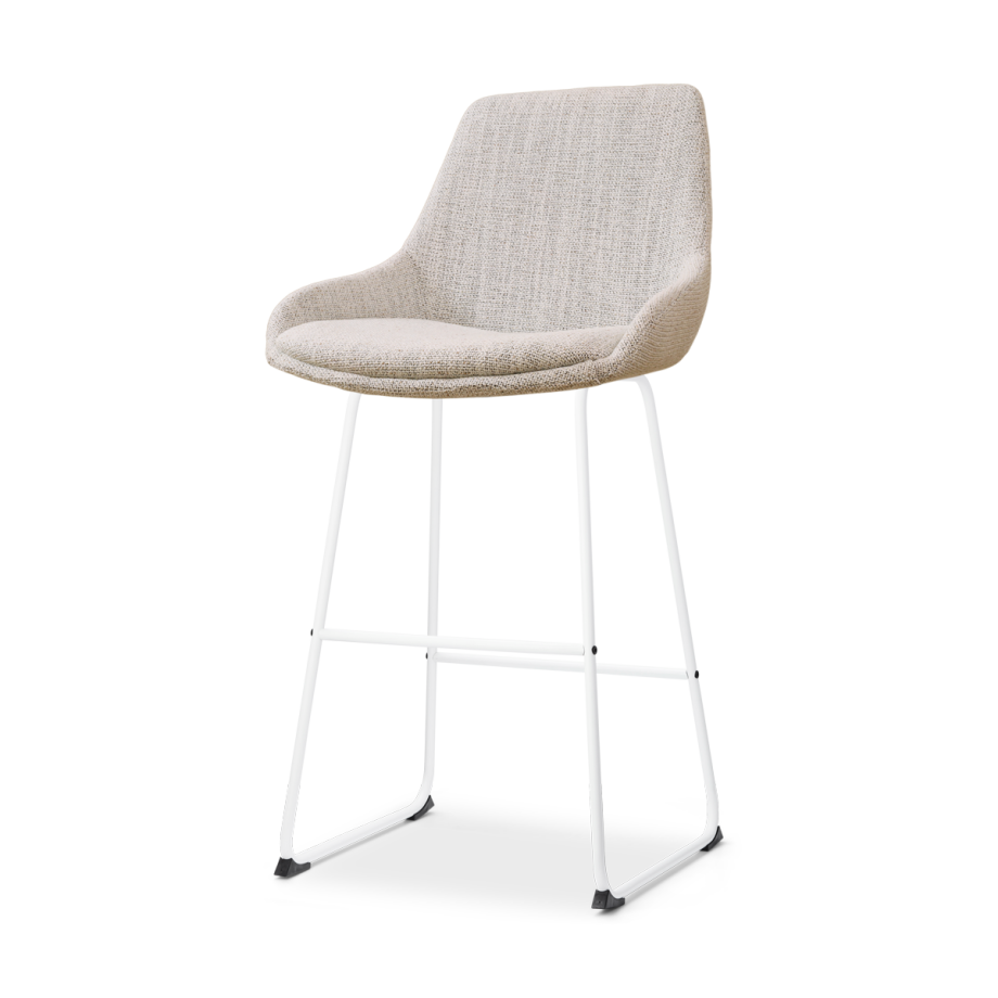 Nino-Isa barkruk beige gemêleerd - wit onderstel - 75 cm Nino-Isa barkruk beige gemêleerd - wit onderstel - 75 cm afbeelding 1