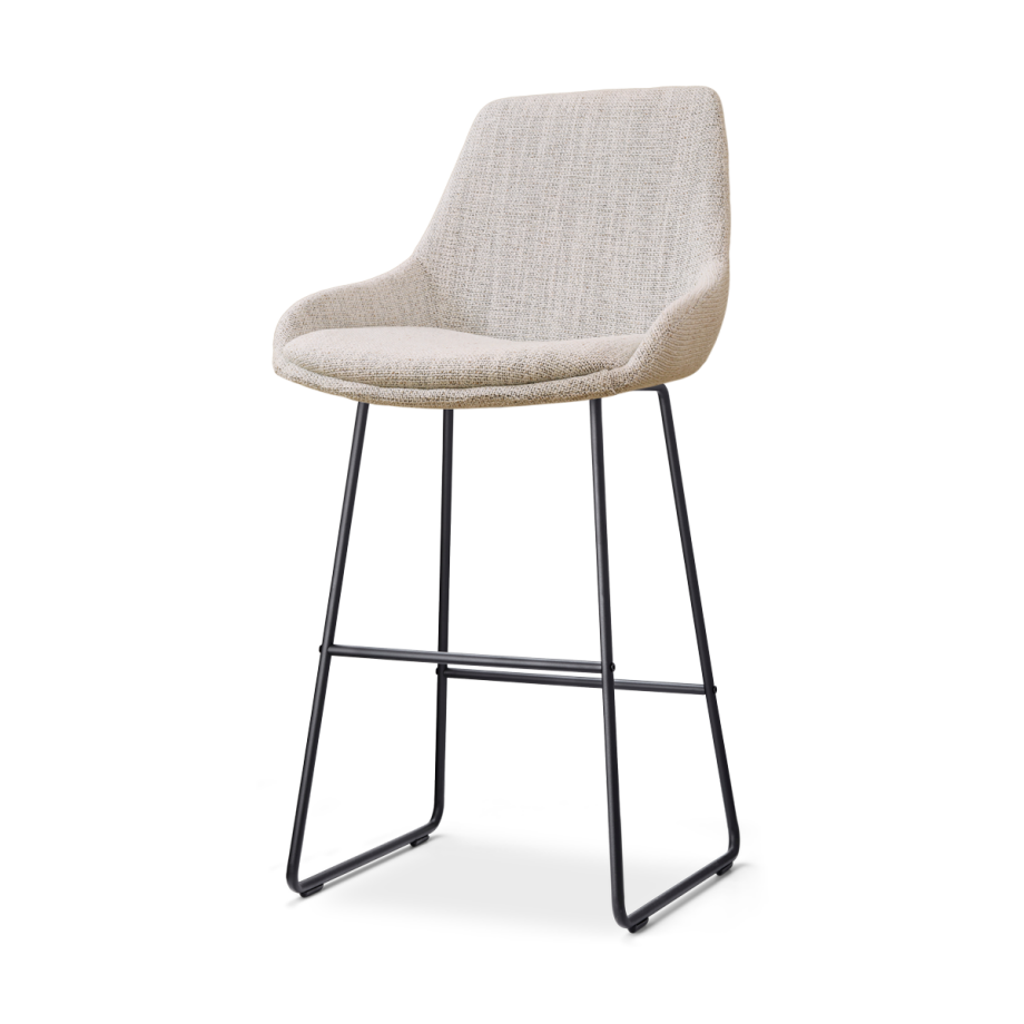 Nino-Isa barkruk beige gemêleerd - zwart onderstel - 75 cm Nino-Isa barkruk beige gemêleerd - zwart onderstel - 75 cm afbeelding 1