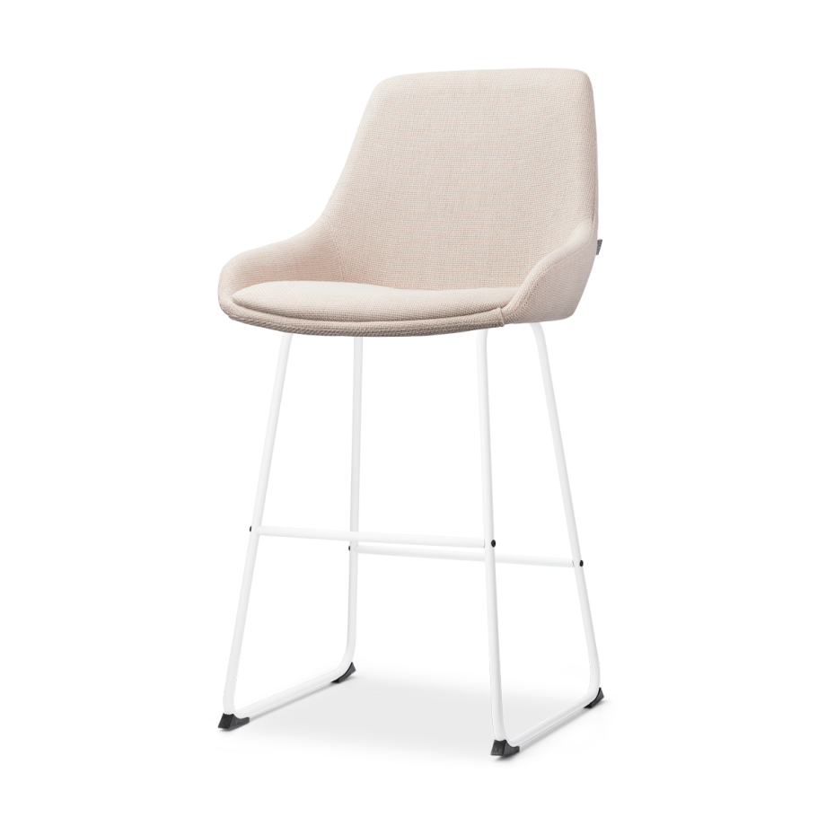 Nino-Isa barkruk beige - wit onderstel - 65 cm Nino-Isa barkruk beige - wit onderstel - 65 cm afbeelding 1