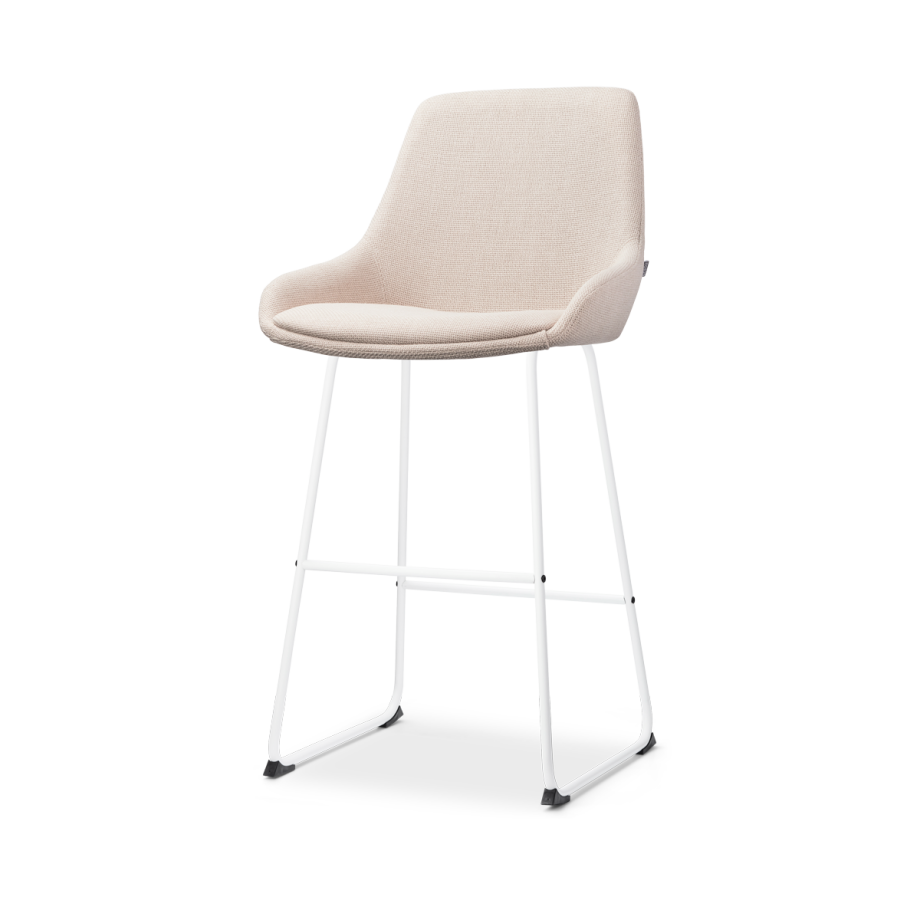 Nino-Isa barkruk beige - wit onderstel - 75 cm Nino-Isa barkruk beige - wit onderstel - 75 cm afbeelding 1