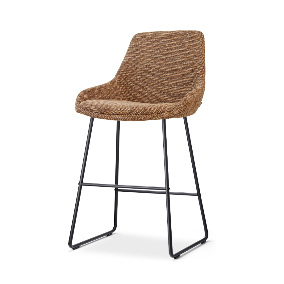 Nino-Isa barkruk bruin blend - zwart onderstel - 65 cm afbeelding 1