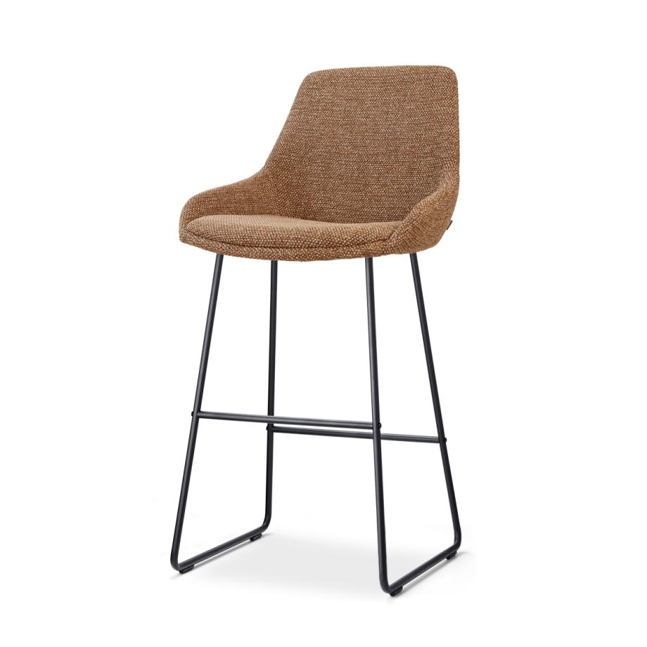 Nino-Isa barkruk bruin blend - zwart onderstel - 75 cm afbeelding 1