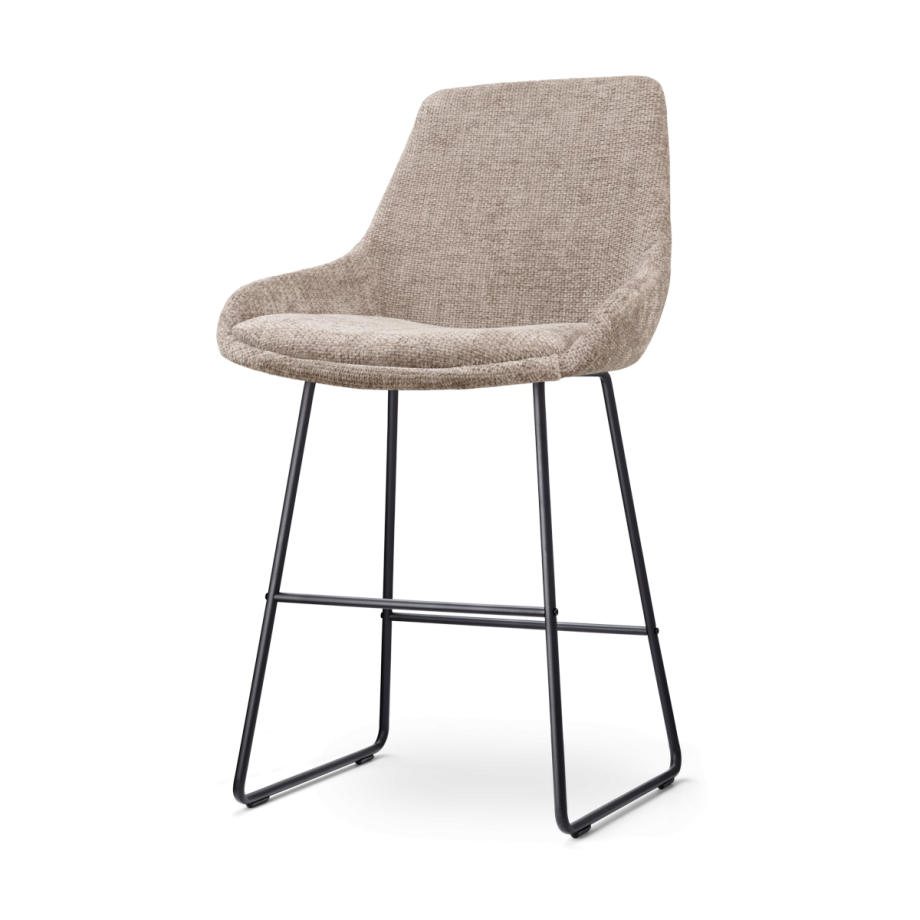 Nino-Isa barkruk bruin - zwart onderstel - 65 cm afbeelding 1