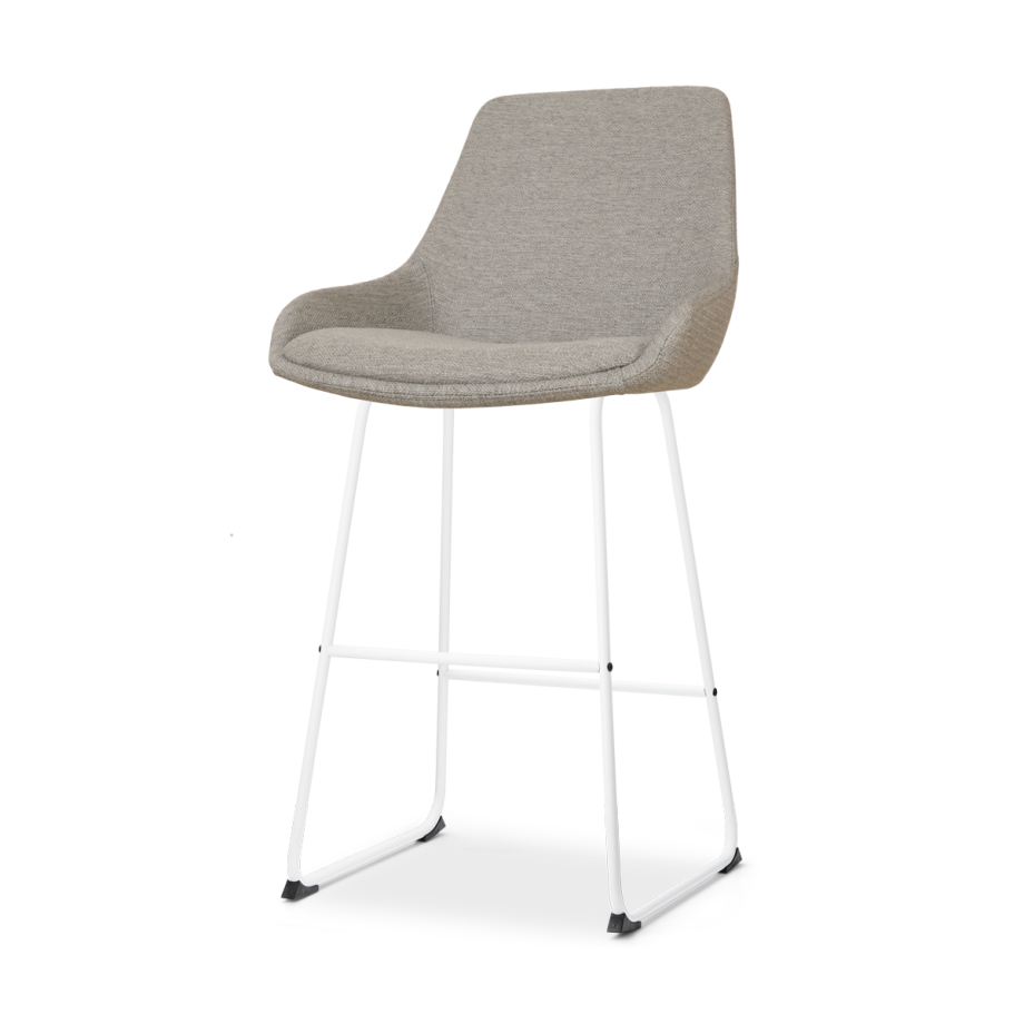 Nino-Isa barkruk warm grijs - wit onderstel - 75 cm Nino-Isa barkruk warm grijs - wit onderstel - 75 cm afbeelding 1