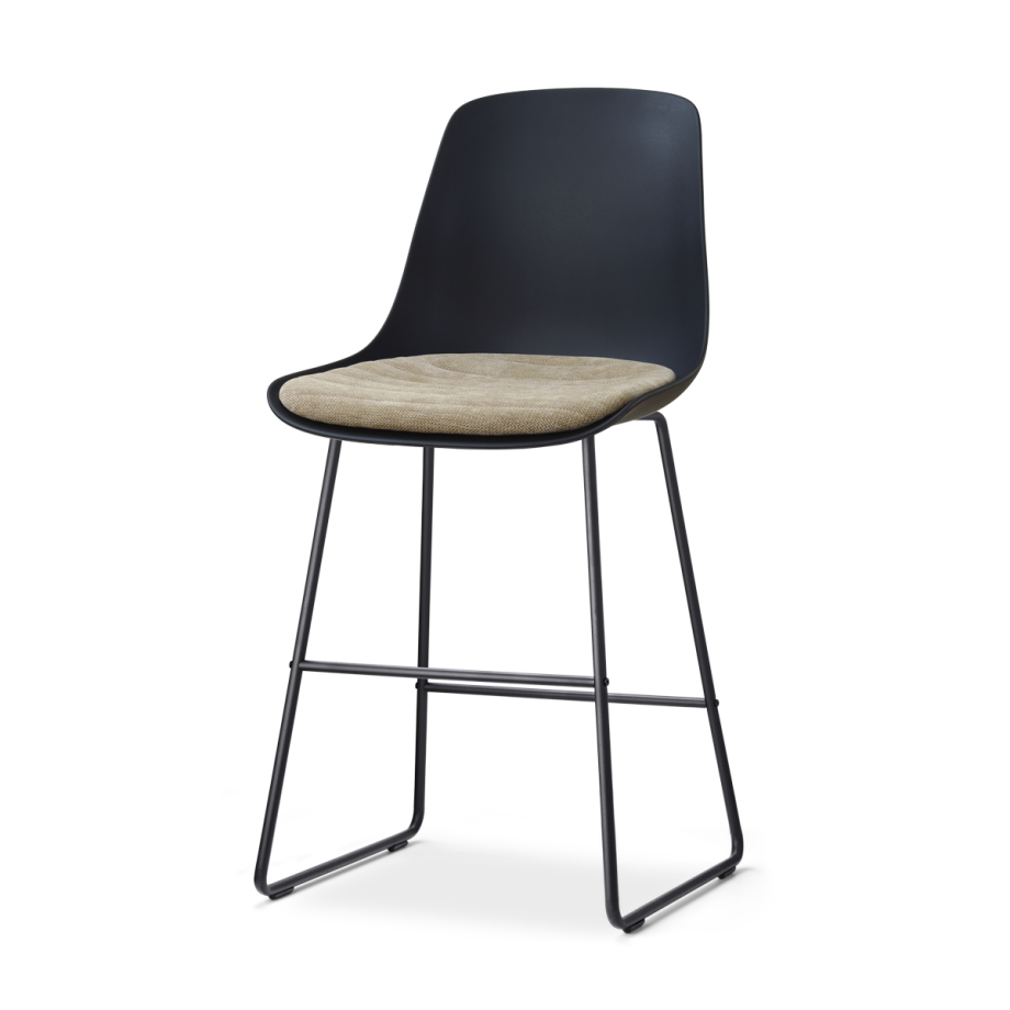 Nino-Liv barkruk zwart met nougatbruin zitkussen - zwart onderstel - 65 cm Nino-Liv barkruk zwart met nougatbruin zitkussen - zwart onderstel - 65 cm afbeelding 1