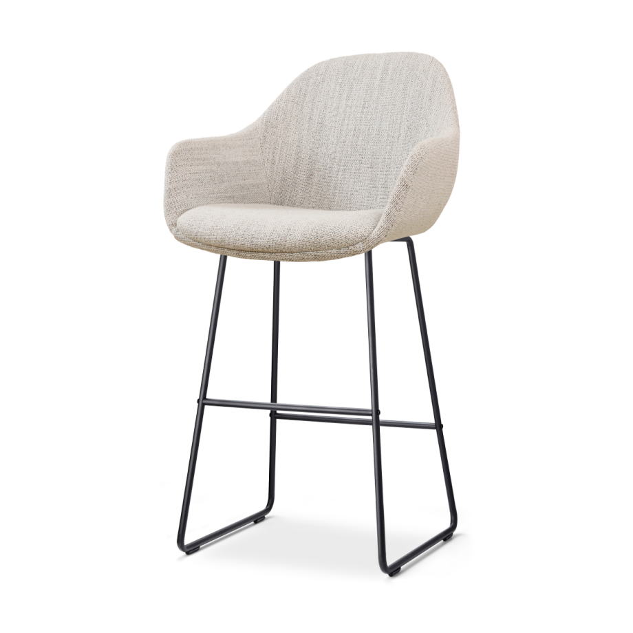 Nino-Mae barkruk beige gemêleerd - zwart onderstel - 75 cm Nino-Mae barkruk beige gemêleerd - zwart onderstel - 75 cm afbeelding 1