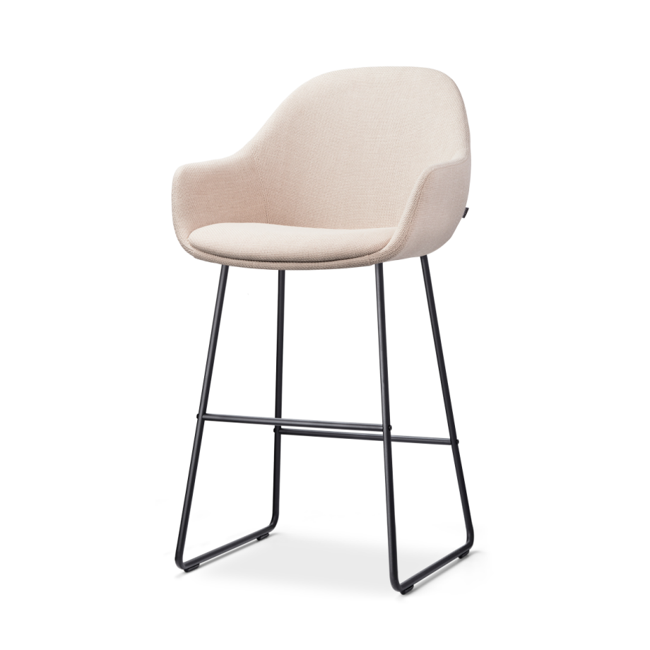 Nino-Mae barkruk beige - zwart onderstel - 65 cm Nino-Mae barkruk beige - zwart onderstel - 65 cm afbeelding 1