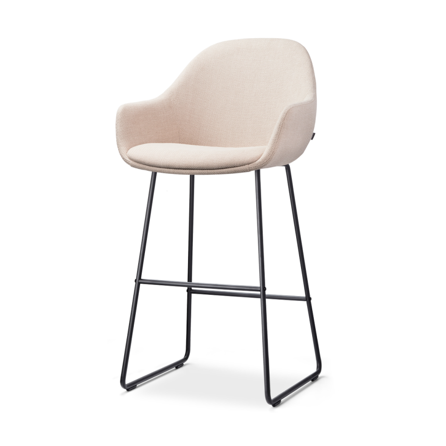 Nino-Mae barkruk beige - zwart onderstel - 75 cm Nino-Mae barkruk beige - zwart onderstel - 75 cm afbeelding 1