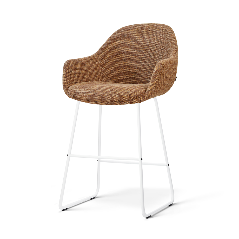 Nino-Mae barkruk bruin blend - wit onderstel - 65 cm afbeelding 1