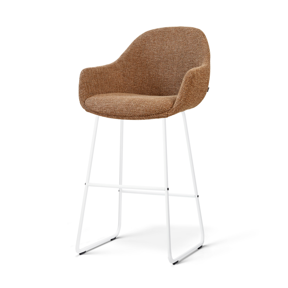 Nino-Mae barkruk bruin blend - wit onderstel - 75 cm Nino-Mae barkruk bruin blend - wit onderstel - 75 cm afbeelding 1