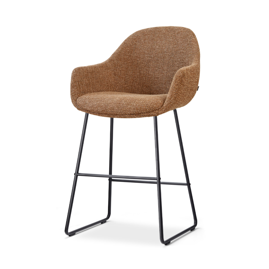 Nino-Mae barkruk bruin blend - zwart onderstel - 65 cm afbeelding 1