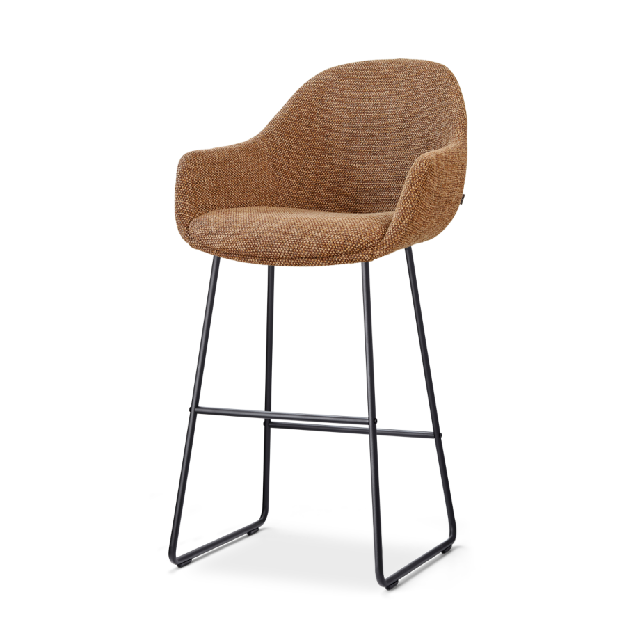 Nino-Mae barkruk bruin blend - zwart onderstel - 75 cm afbeelding 1